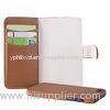 Brown Book Iphone 5 PU Leather Cell Phone Case Pattern With Magnet Frosted Shell