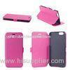 Pink Ultra-thin PU Leather Apple iphone Case With Credit Card Slot For Girls