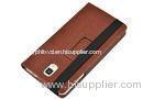 Brown Genuine Leather Samsung Leather Phone Cases Dust Proof For Samsung Note 3