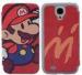 Frosted Shell Samsung Leather Phone Cases With Magnet Button , Mario phone Cover