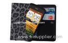 HTC One S Hard Shell PU Leather Cell Phone Case Wallet With Leopard Printed