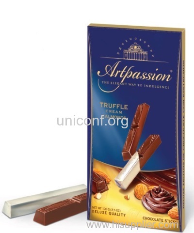 Artpassion Chocolate Sticks almond & truffle cream 100 g (10 pieces * 10 grams)