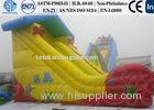 Yellow Inflatable Water Slides for Kids , Bouncy Games Powerful Air blower
