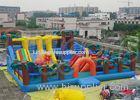 Outdoor Inflatable Fun City Giant Dinosaur Playground 0.55MM PVC For Children