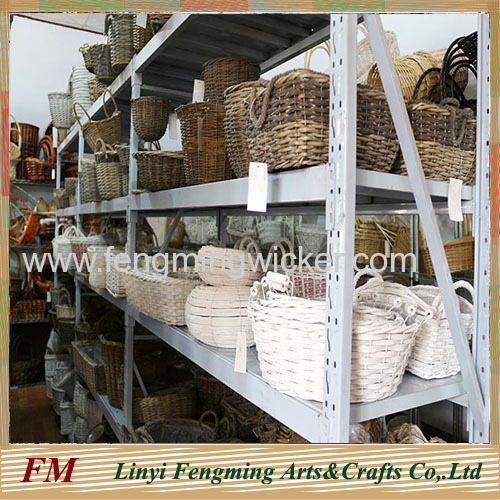 rustic and antique 3pcs white wicker willow flower basket