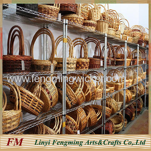 3pcs brown wicker basket set wire basket willow baskets wholesale
