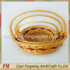 Wicker flower basket for weihnachten