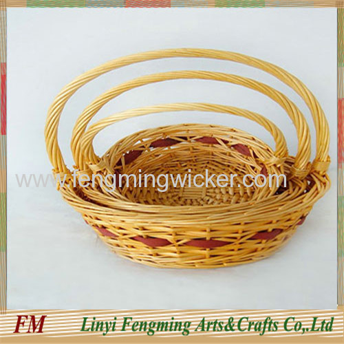 Colored handicraft small wicker gift baskets with handles