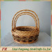 wooden storage cabinet with wicker baskets