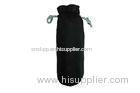 Black Leather Drawstring Pouch For Perfume Packing Washable / Recycle