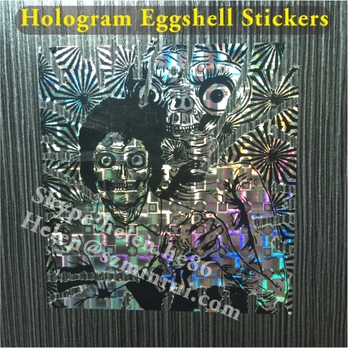 Custom Unique 3D Holographic Vinyl Eggshell Stickers Printed with Your Design