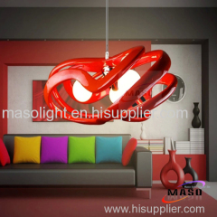 Indoor resin pendant lamp LED bulb replacable lighting source three lamp holders