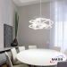 Indoor resin pendant lamp LED bulb replacable lighting source three lamp holders