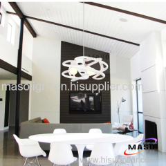 Indoor resin pendant lamp LED bulb replacable lighting source three lamp holders