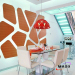 Creative Umbrella Shape Design Indoor Resin Pendant Lamp Red Color Energy Saving Power