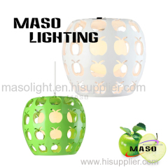 Indoor Green Apple Resin Shape Pendant Lamp For Bar Dining Room Decoration LED Light