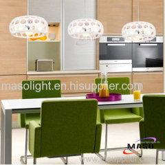 Resin Material White Apple Three Lamp E27 Holder Steel Wire Adjustable Indoor Pendant Lamp