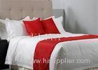Single Size Red Luxury Hotel Bed Linen Sheets , 4 Star Luxury Hotel Collection Bedding Sets