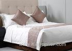 300TC Luxury Hotel Bed Linen , Home White Jacquard Modern Beddding Sets For Wedding