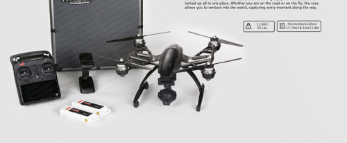 Yuneec Q500m Typhoon Quadcopter with Free Handheld CGO SteadyGrip Gimbal. Extra Battery & Extra Propellers Included.