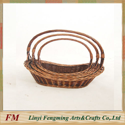 large flower wicker baskets with handles