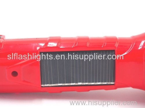 Plastic Solar LED Rechargeable Flashlight