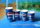Commercial Insulated Blue KFC PEPSI Cola Cold Drink Paper Cups With Plastic Lid