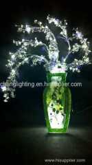 Led craft glass vase lights Electroplating flower USB