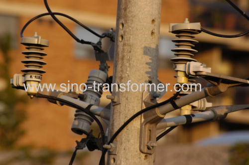 Pole mount single phase closeup transformer