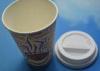 White / Black Double Wall Paper 8oz / 10oz PS Disposable Cup Lid SGS / FDA