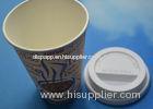 White / Black Double Wall Paper 8oz / 10oz PS Disposable Cup Lid SGS / FDA
