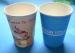 Cute Blue / White 20oz / 24oz Vending Disposable Paper Cups Paper Coffee Mugs