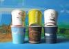 Personalized 12 Oz Hot Drink Paper Cups Disposable Ice Cream Bowls Blue / Brown