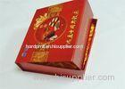 Magnetic Closure Gift Box Printing Coated Paper + Cloth / Silk W-O Binding Red Color