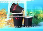 Insulated Biodegradable Single Wall Paper Cups Black Disposable Coffee Cups Containers