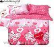 Sweet Heart Duvet Cover Sateen Bedding Sets , Fastener Design For Quilt Cover