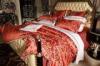 Silk Cotton Blended Luxury Bed Sets Comfortable Romantic Red For Home