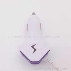 Lighting car charger with cable for iphone5/6