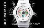 Korean Style Boys And Girls Waterproof Shock Resist Colorful Dual Time EL Green Light Sport Plasti