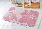 Pink sakura flower Rectangular protective floor mats of 100% polyester microfiber