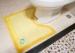 Yellow Stripe anti slip Toilet Floor Mat with Embroidery 65% Cotton + 35% Polyester