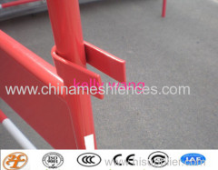 Haotian temporary powder coated road traffic barrier with advertising sign factory