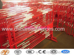 Haotian temporary powder coated road traffic barrier with advertising sign factory