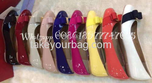 WHOLESALE BRANDNAME BOW DETAIL BALLERINA REAL LEATHER SHOES SHINING PATENT SHOES