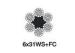 Linear Contact Parallel Laid Rotating Resistant galvanized wire rope 6 x 31 WS