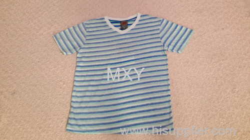Striped T-shirt white With Red and blue Stripe