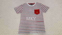Striped T-shirt white With Red and blue Stripe