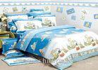 Blue Flat Kids Bed Sheet Sets Single / Double Reactive Eco-friendly For Teenager