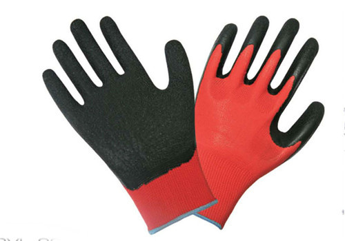 Export processing yarn hang glue Labour protection glove Wear non-slip breathable wrinkle plain flat rubber