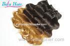 15 Inch / 16 Inch Brown To Blonde Ombre Hair Extensions Peruvian Virgin Remy Human Hair